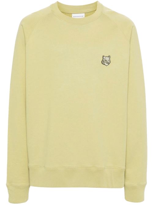 Light green cotton jersey sweatshirt Maison Kitsuné | MM00304KM0001P357